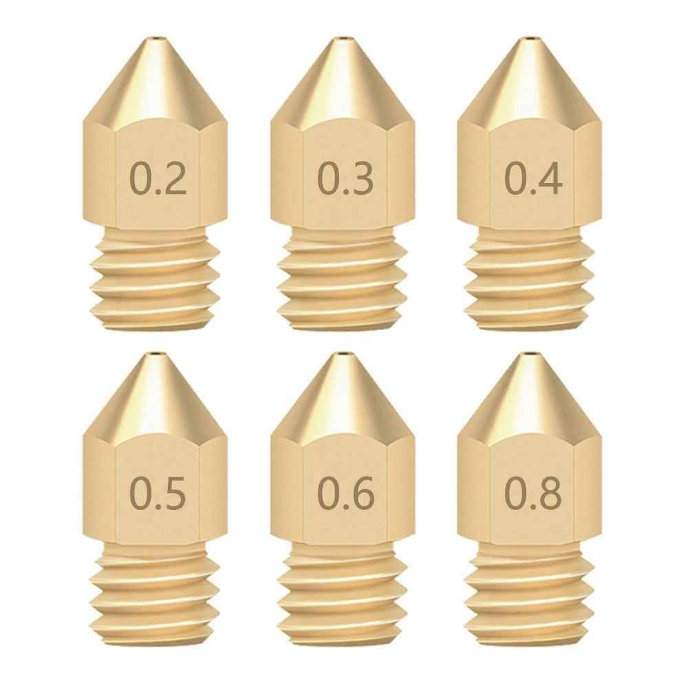 TWOTREES 5/10PCS Mk8 Nozzle 1.75MM Nozzle for 3D Printer CR10 CR10S Ender-3 Pro Extruder Brass Nozzle 0.2/0.3/0.4/0.5/0.6/0.8mm