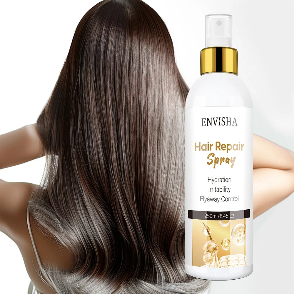 Natural Organic Custom Heat Protectant Spray Keratin Tames Frizz Silkening Mist Hair Repair Spray