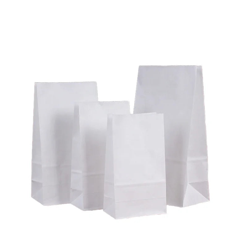 YS White Recyclable Kraft Paper Bags Food Grade Spout Top Custom Logo for Cakes Promotions