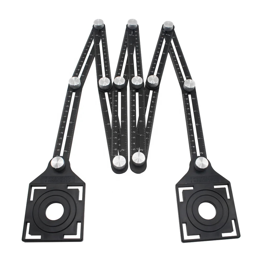 Hot Sale Tiling Hand Tool  Aluminium Alloy Hole Punch Multi Angle Measuring Ruler Adjustable Universal Tile Hole Locator