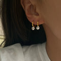 High Quality Stainless Steel Gold PVD & Titanium Steel Geometric Earrings Personalized Big Zircon Drop Jewelry for Women