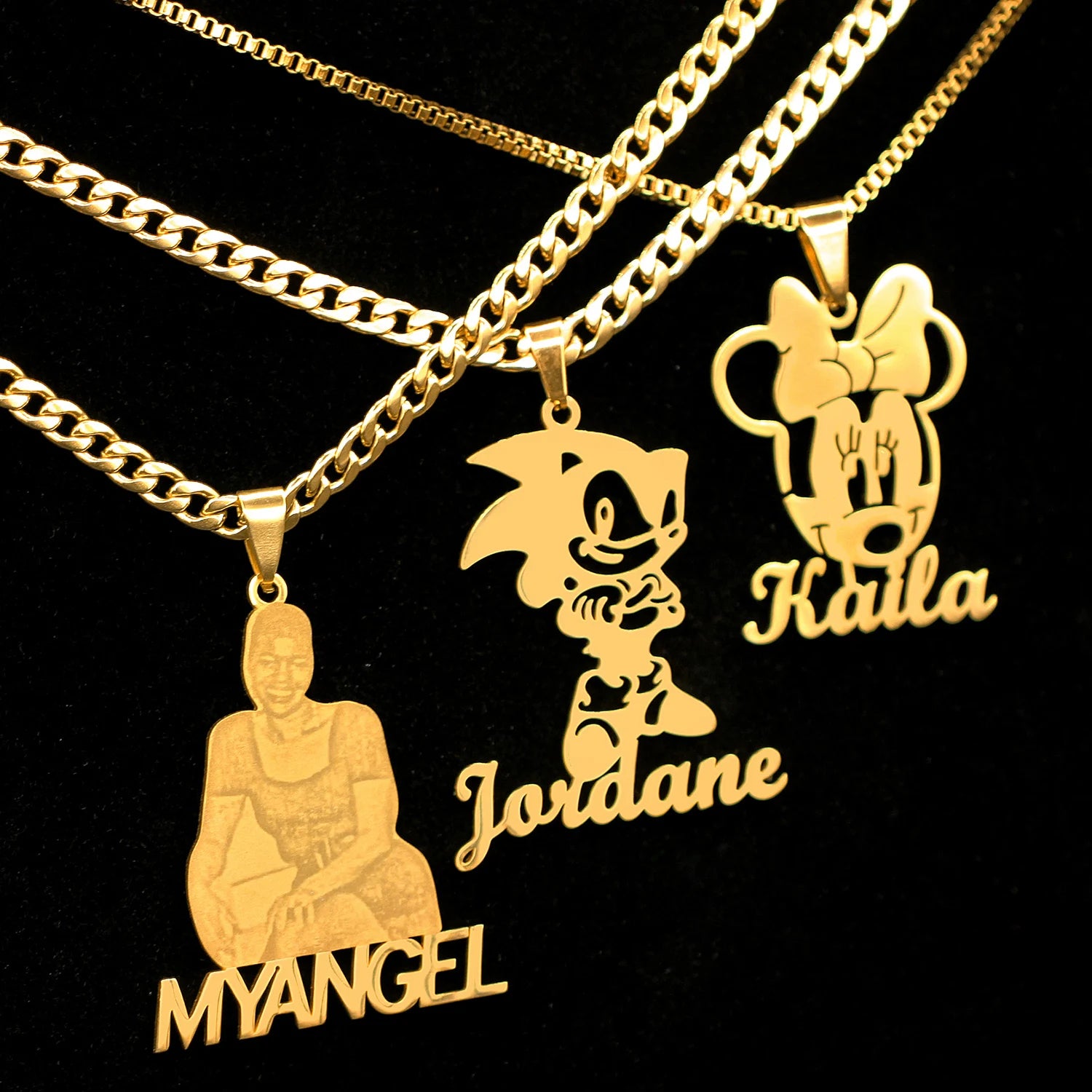 Men Chain Customized Necklaces Gold Plated Wholesale Fashion Simple Plain Mens Stainless Steel Jewelry Gift Cartoon Necklace