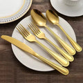 Hot Selling Bead Dot Design Handle Gold Knife Fork Spoon Flatware Set Silverware Stainless Steel Gold Cutlery Set for Wedding