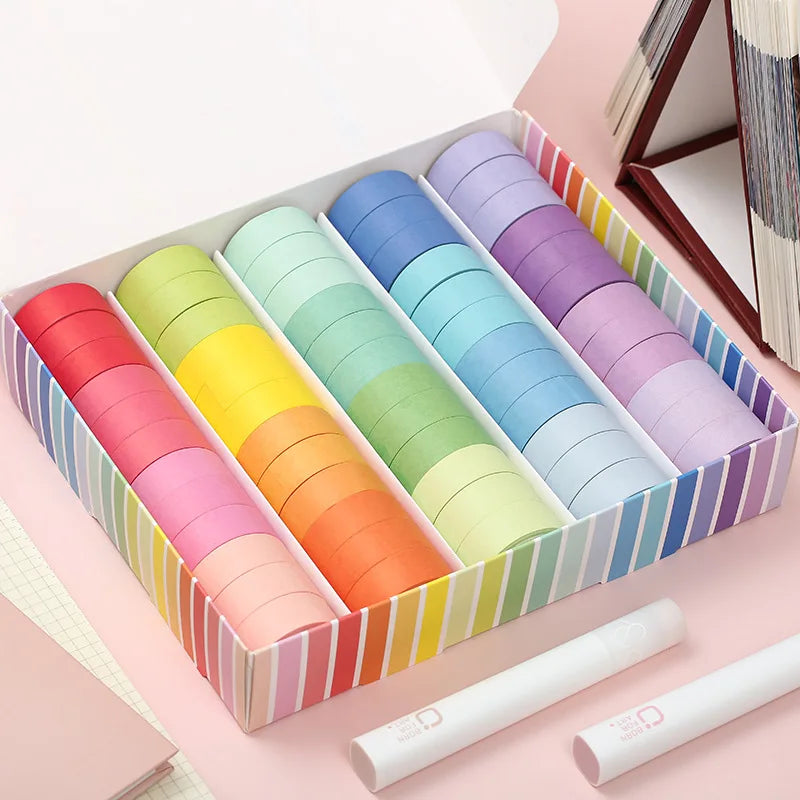 Rainbow Solid Color Washi Tape Creative DIY Decorative Hand Account Stickers 20 Styles