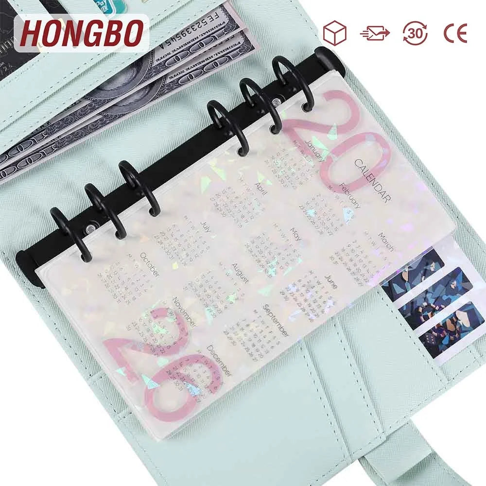 Hongbo Best Selling Waterproof Holographic A6 2026 Calendar Dashboard for Budget Binders As Loose-Leaf Insert for Organizer Gift