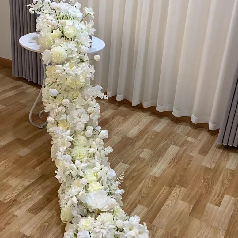 D-FR002 Table Centerpiecs Flower White Flower Row Wedding Decor Silk Rose Hydrangea Backdrop Red Flower Panel for Wedding Party