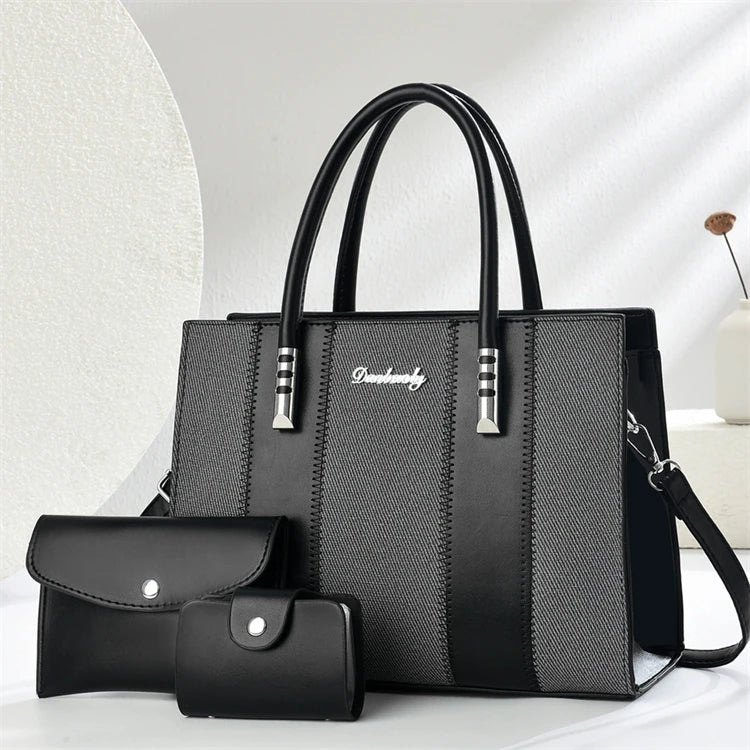 Large Pu Leather Oem Odm Black Color Nice Woman Hand Bag Brand Shoulder Luxury