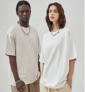 Xinglan 250G Heavy Washed 100% Cotton T-Shirt Collarless Luxury Oversize Short Sleeve for Men Plus Size Solid Color Teenagers