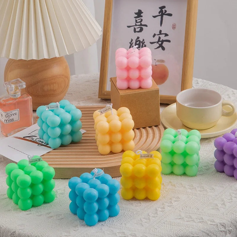 TC Colorful Cube Soy Wax Candles Eco-friendly Home Decoration Square Luxury Scented Candle