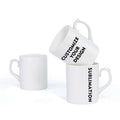 350ml Ceramic Eco-Friendly Glossy Coated White Mug with Thermal Transfer Printing for Personalized Photos and Custom Logos