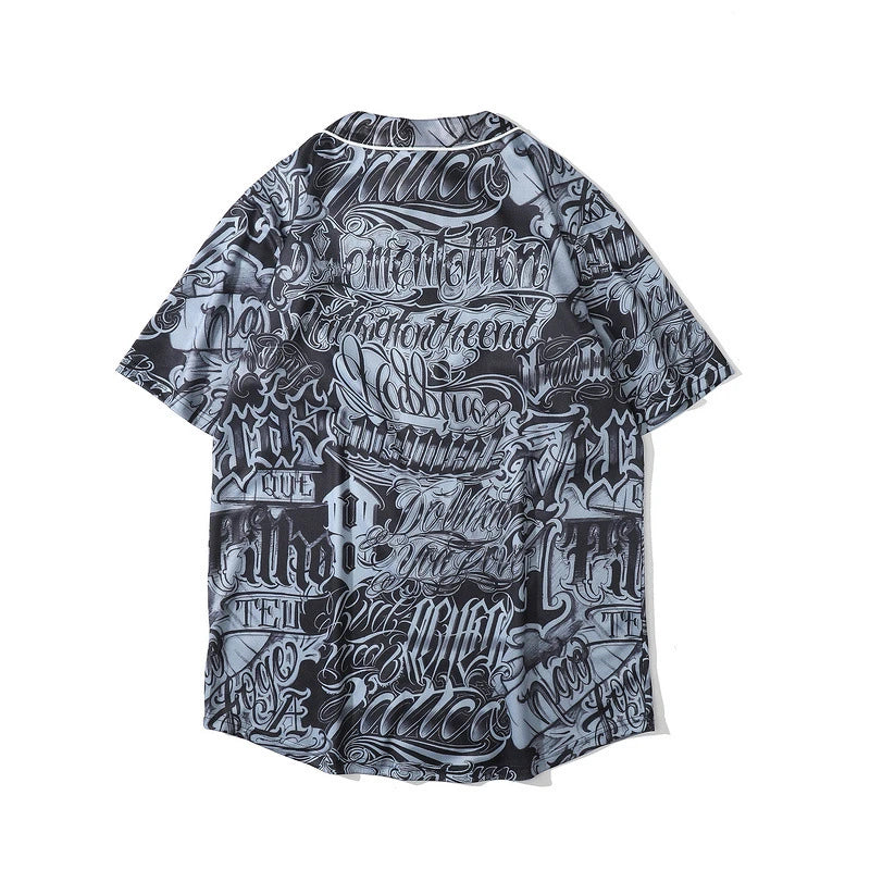 Wholesale Men's T-Shirts Graphic T Shirts Distress T-shirt  Baseball Cardigans Short Sleeves Loose  Hip Hop Couple T-shirt