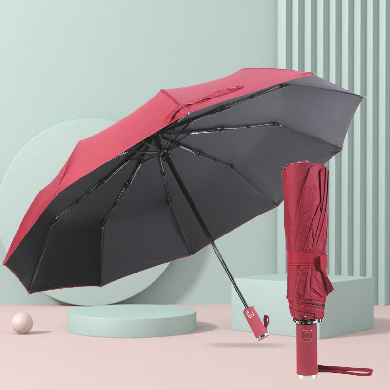 Wholesale 3-Fold Umbrellas with Custom Logo Print Cheap Chinese Manufacturer Promotional 3 Folding Umbrella