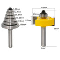 L-N113-3 Rabbet Router Bit With 6 Bearings Set -1/2"H - 8mm Shank Woodworking Cutter Tenon Cutter for Woodworking Tools