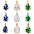 Weiman Halo Pear Cut Cubic Zirconia Sparkly CZ Zircon Crystal Pendant Jewelry Parts Connectors Charms Jewelry Accessories