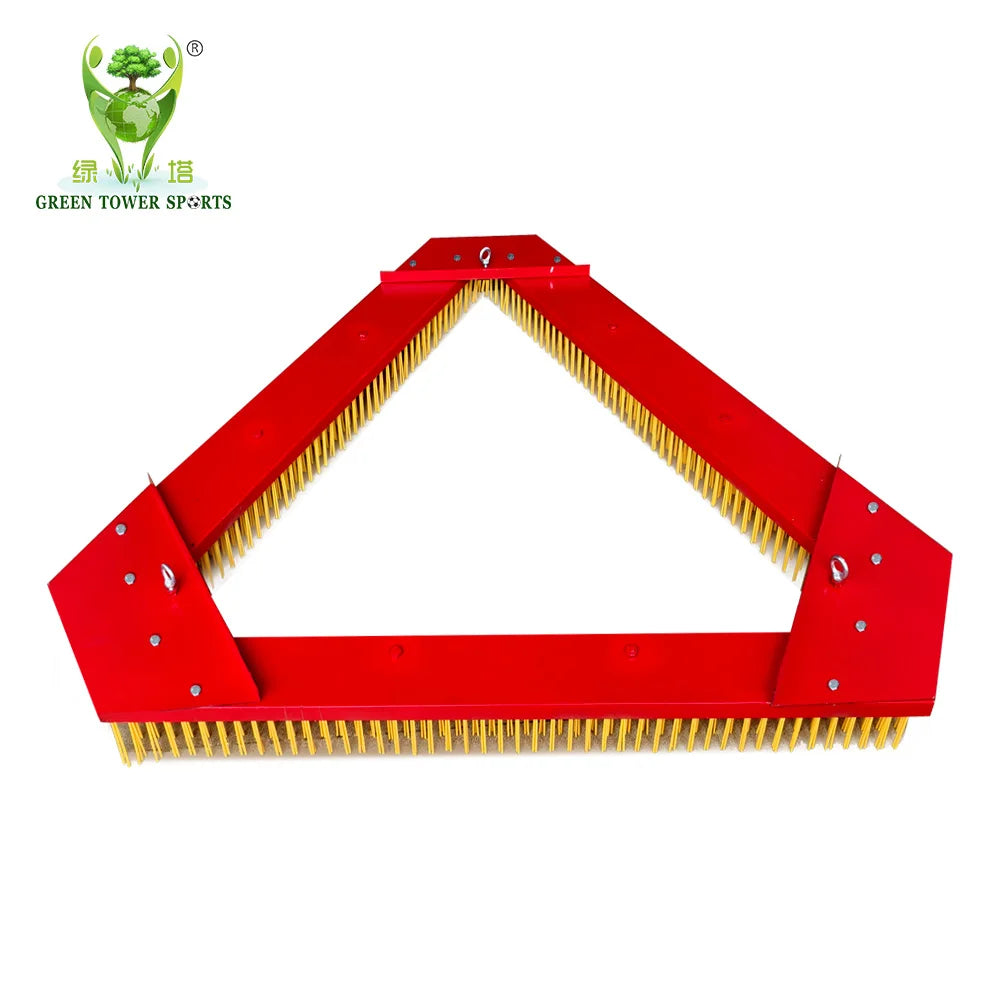 High Efficiency Triangle Brushing Tool Triangle Nylon Brush for Artificial Grass 120cm Width Grooved Steel Cover