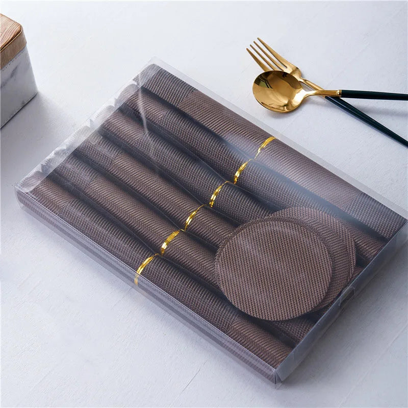 6Pack PVC Plate Mat Dining Table Rectangle Plastic Platemat & Pads