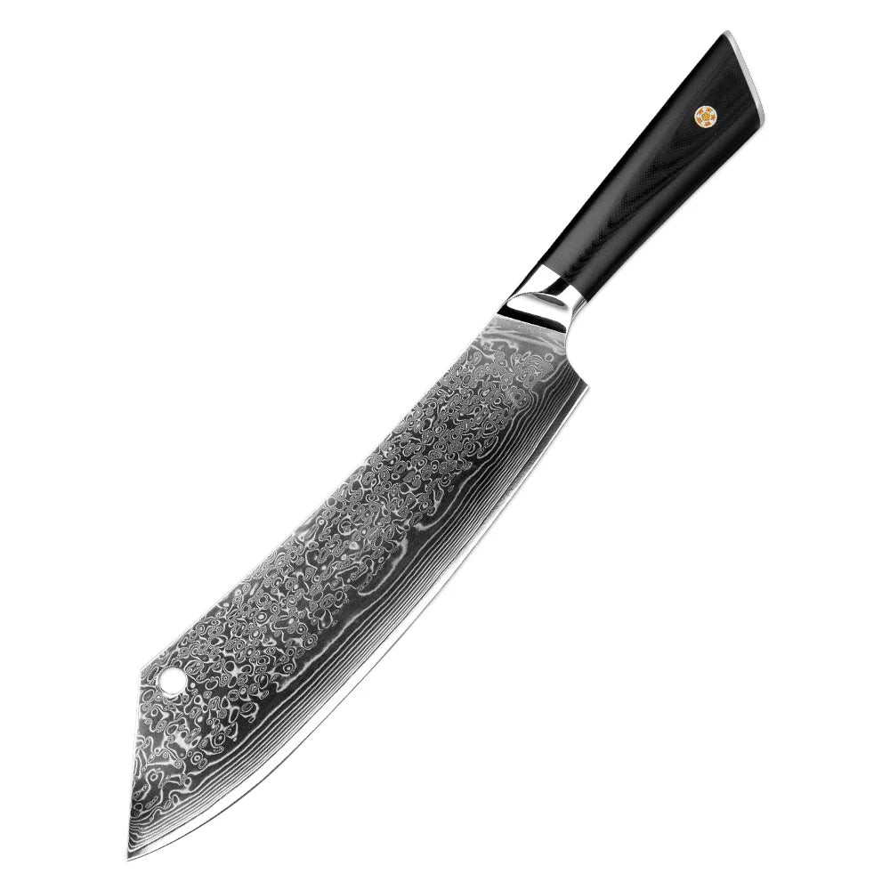 Damascus Kitchen Knife Broadsword Professional Chef Slicing Santoku Knife 67 Layers Vg10 Japanese Damascus Steel G10 Handle