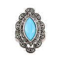 High Quality Antique Silver Turquoise Resin Exaggerate Rings Jewelry