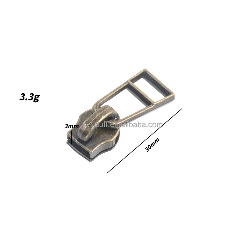Hot Sale Rectangle Shape Purse Bag Clothing Various Color Zipper Pull Slider Accessories