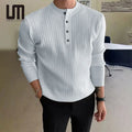 Cheap Wholesale Autumn Winter Button Neck Long Sleeve Knitwear Pullover Causal Sweater for Men