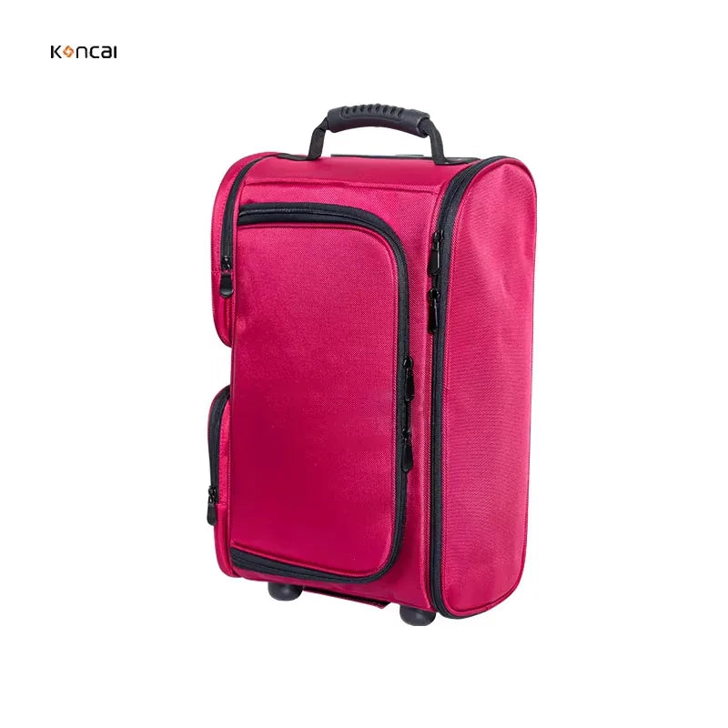 Professional Fashion Nylon Zipper Makeup Train Cases & Artist Organizer Kit-Large Red Bag