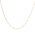 J&D Stainless Steel Jewelry 18K Gold Plated Thin Bead Chain Mini Chain Choker Necklace Clean Fit Women