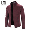 Custom Wholesale Autumn Winter Men Clothing Casual Zipper Knit Long Sleeve Fashion Sweater Jacket Coats