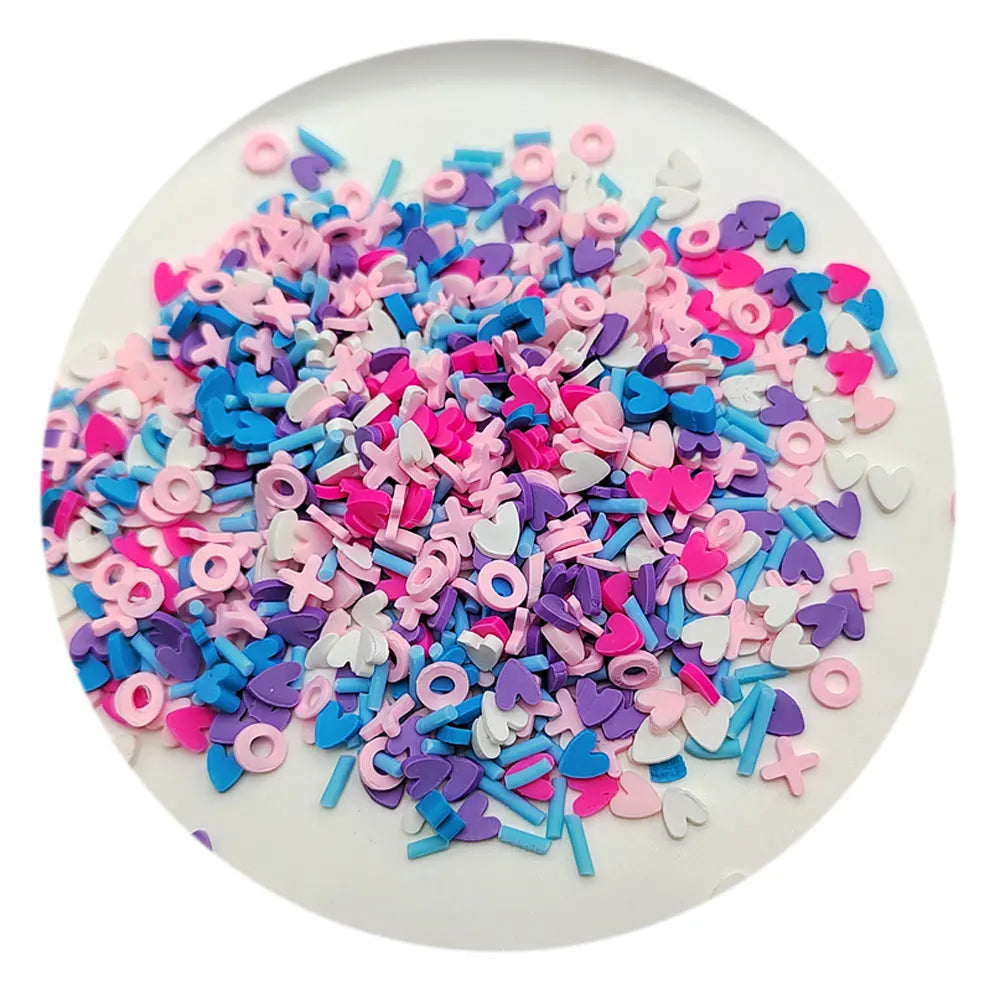 Heart XOXO Clay Slices Polymer Clay Sprinkles for Valentines Decoration DIY Crafts Accessories Slime Fillings