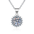 Wish Jewelry Silver 925 0.5-5 Carat Snowflake Gemstone Jewelry Vvs D Moissanite Diamond Silver 925 Necklace for Women Gift