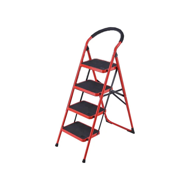 Steel Household Folding Ladder with Wide Steps