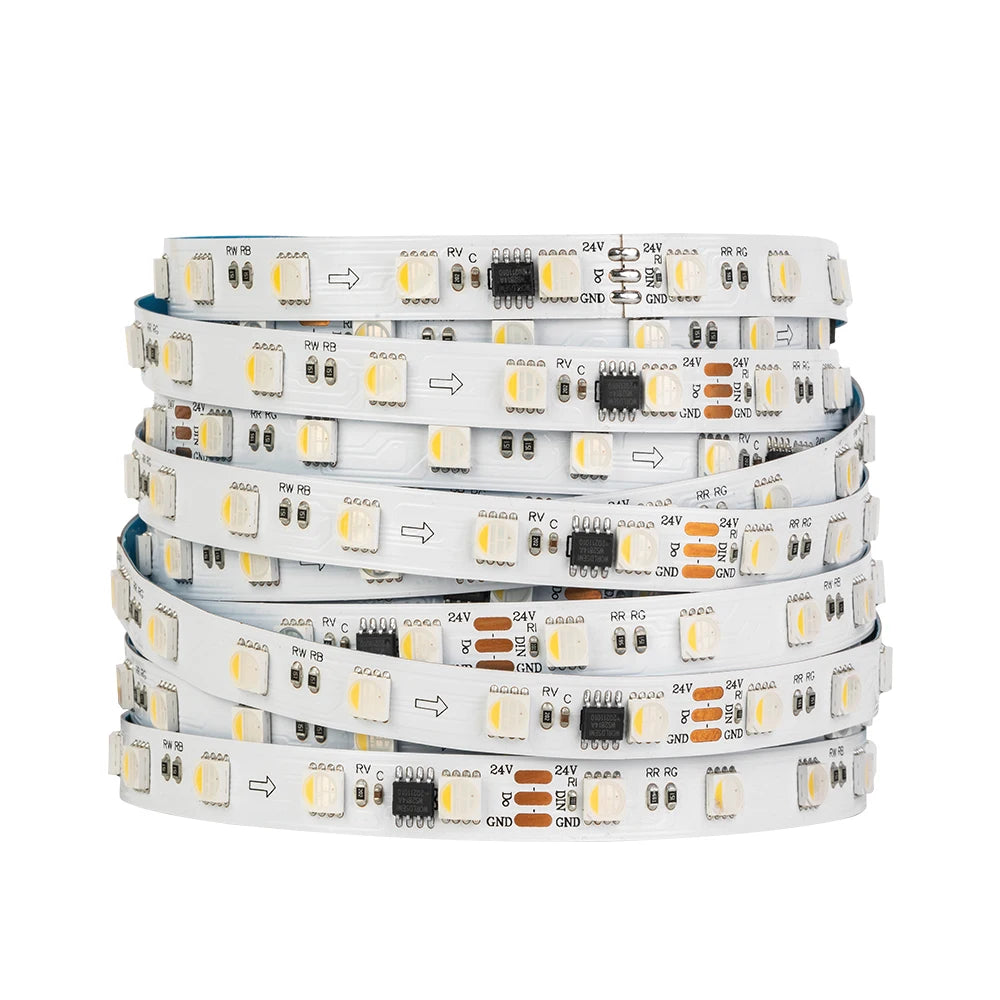 BTF-LIGHTING WS2814 12V 24V RGBW 4 in 1 Led Strip WS2811 Similar SK6812 RGBWW RGBCW Addressable Led Pixel Strip