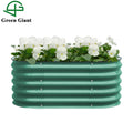 Outdoor Gardening 17" Tall 4 IN1 Olive Green Modular Corrugated Metal Raised Garden Bed Galvanized Kit Planter Box 107*60*43cm