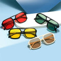 Trendy Oversized Plastic Cheap Vintage Women Fashion Square Double Bridge Luxury Designer Custom logo Sunglasses Men for Women