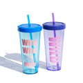 Custom Logo 22oz Acrylic  Reusable Cold Cup Mug Tumbler With Straw and Lid Coffee Milk