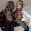 PROMISTAR 2024 Watercolor Satin Printed Polyester Headscarf Summer Sun Protection Oil Painting Pattern Ethnic Headscarf Hijab
