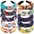 OEM Factory Wholesale Korean Style Hair Hoop Ladies Knotted Fashion Hair Accessories Printing Cross Chiffon Face Wash Headband
