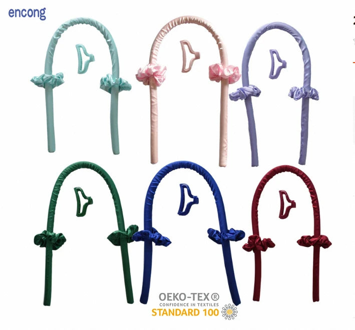 DIY Hair Styling Tools Heatless Curling Rod Silk Headband No Heat Curls Hair Rollers with Ribbons Sleeping Soft Hair Curlers