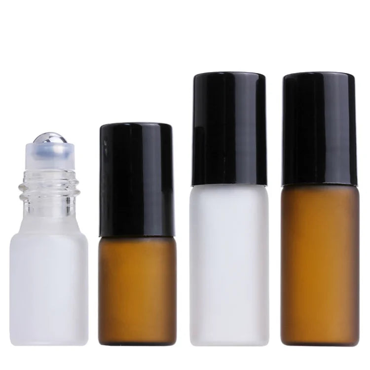 Cheap Price 3ml 5ml Matte Frosted clear Amber Glass Roll on Packaging Empty Roller Perfume Bottle