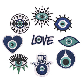 Nazar Amulet Handmade Embroidery Iron on Devil Eye Patch