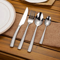 Factory Price Stainless Steel Silverware Mirror Silver Cutlery 4 Pcs Exquisite Hammered Handle Flatware Set