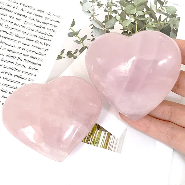 Natural Energy Healings Crystal Stone Carving Large Size Rose Quartz Heart  Home Ornaments