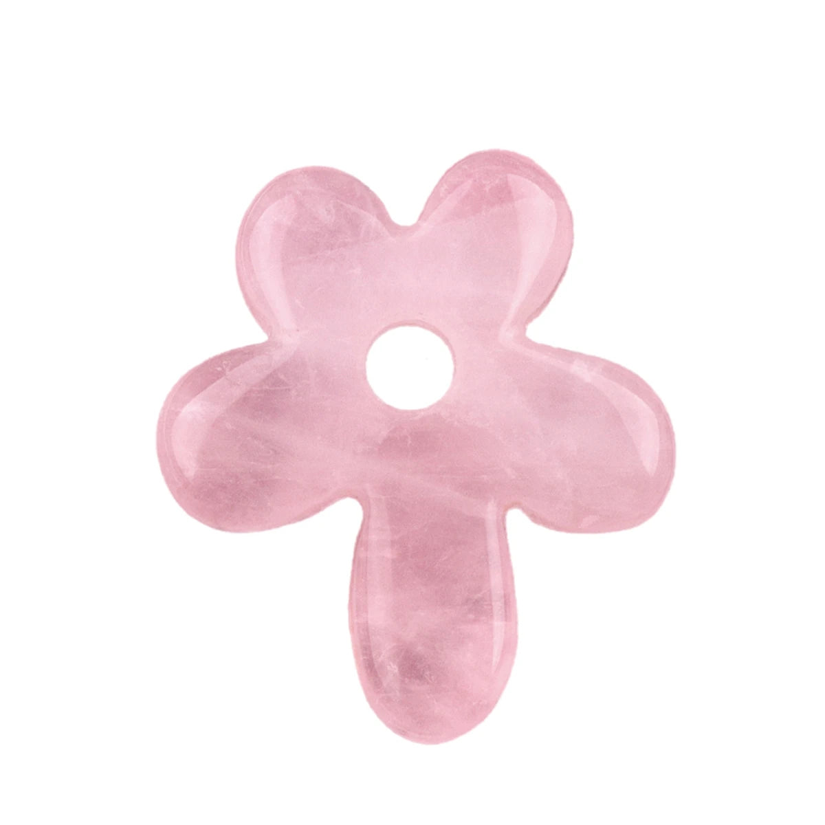 Fashion 35MM Flower Shape Rose Quartz Natural Stone Pendant Crystals Healing Stone Designer Jewelry for Keychain Necklace Make