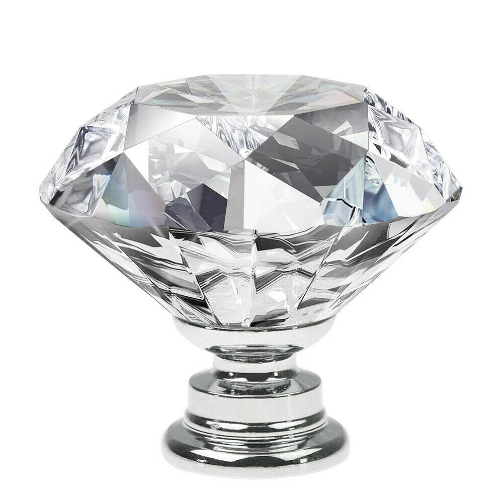 Hardware Diamond clear Glass Furniture Drawer Cabinet Crystal Door Furniture Handle