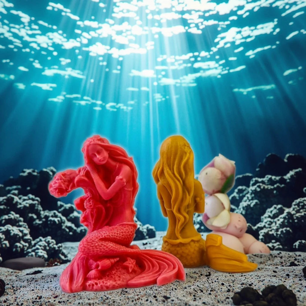 F155 F156 3D Mermaid Aromatherapy Candle Silicone Mould for Diy Resin Drop Gum Gypsum Ornaments Fish Tail Mould
