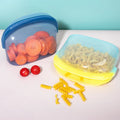 Reusable Transparent Silicone Food Bag With Custom logo 1000ml 1500ml Food Grade Vegetable and Fruit Fresh-keeping Bag