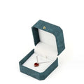 Hot Selling Cyan Green Jewelry Pendant Box PU Leather Pendant Boxes with Gold Buckle Custom logo Gift Box