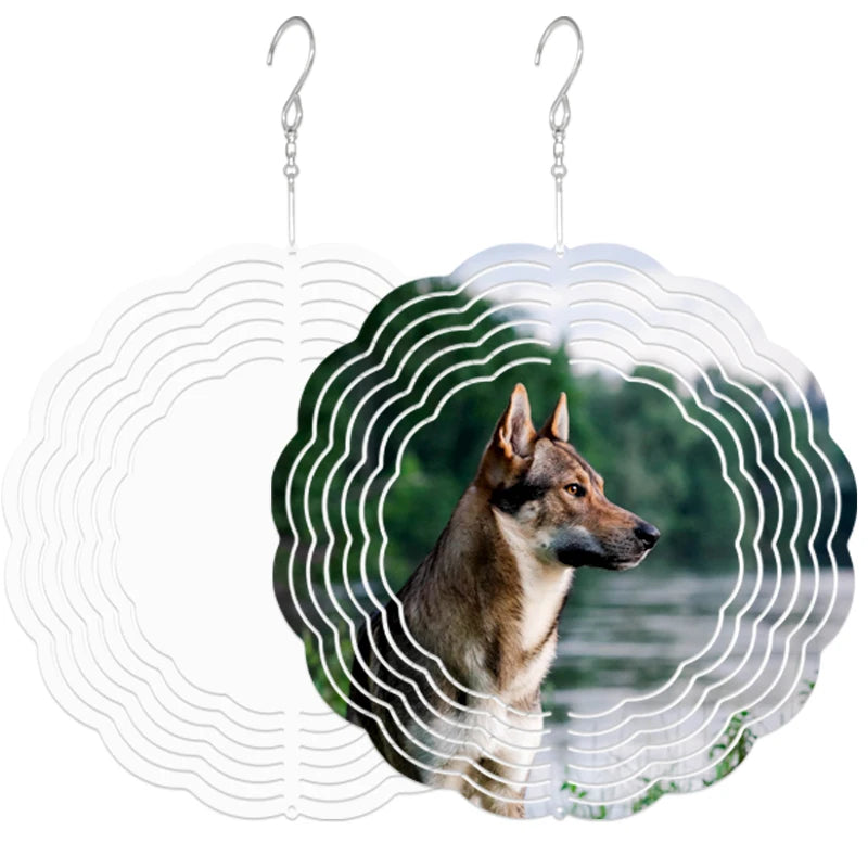 8 Inch Sublimation Wind Spinners Double Sided Blank White Aluminum Wind Spinner 200*200*1MM