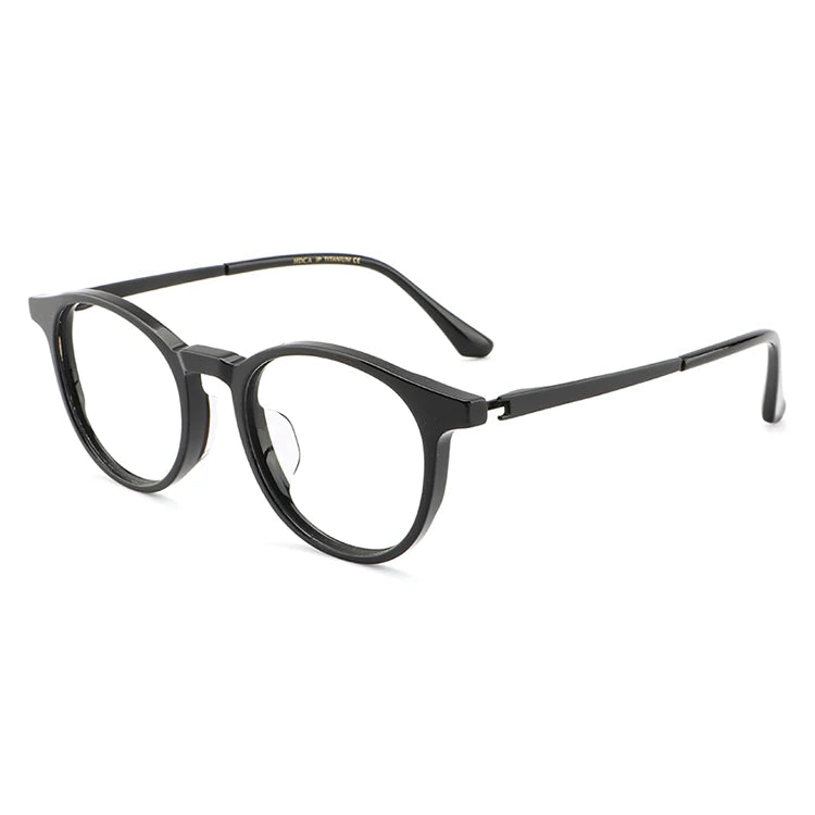 Customize Logo Anti-bule Light  Acetate Glasses and Titanium Metal Frame