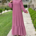 Zifeng OEM New Women's Clean Color High Neck Pullover Fashionable Loose Middle Eastern Dress