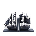 Wholesale Wooden Bookend Hot Sales Decorative Pirate Ship Model Home and Office Desk Table Top Bookshelf Organizer